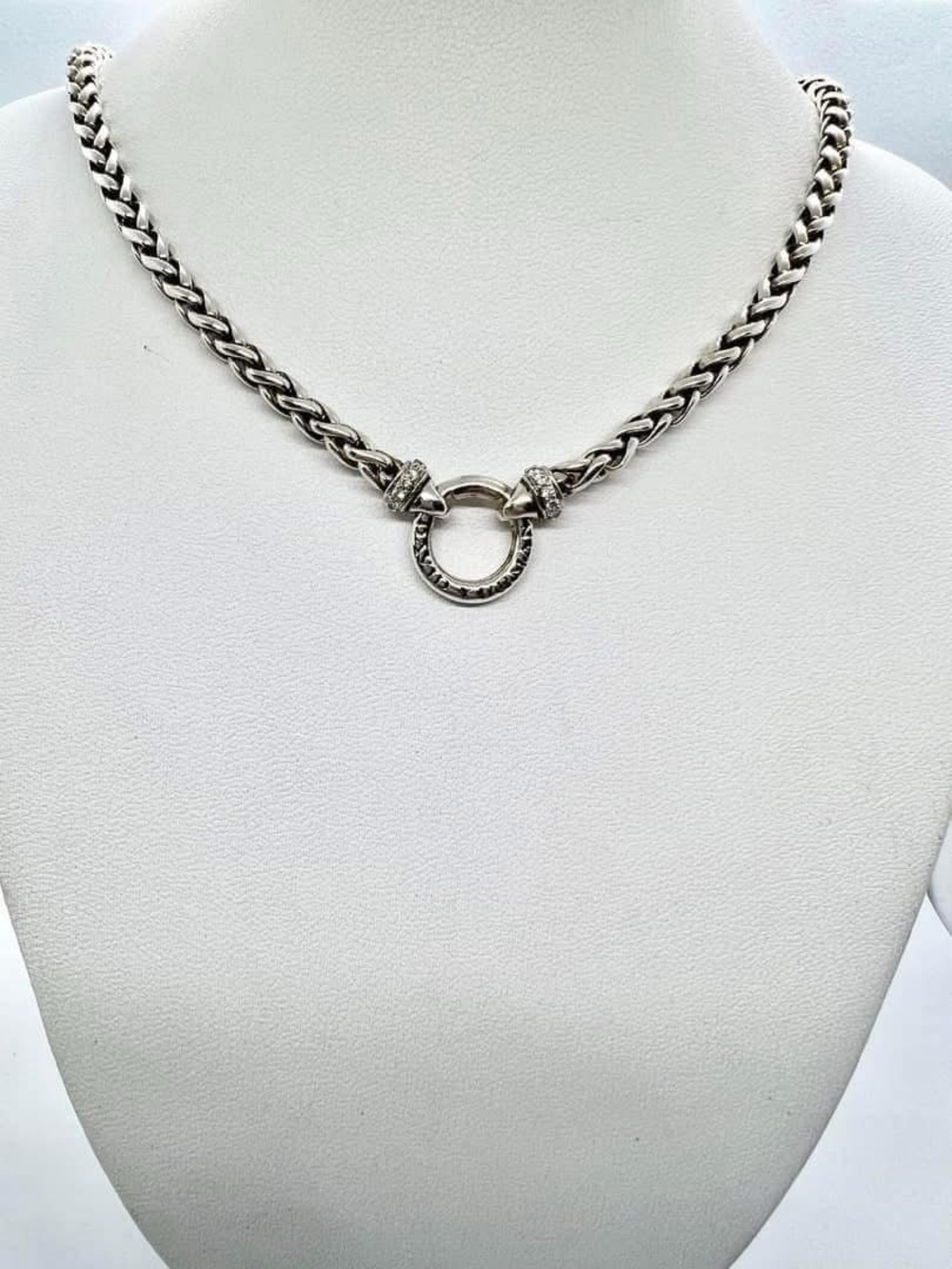 David Yurman Wheat Chain Donut Necklace With Diamonds